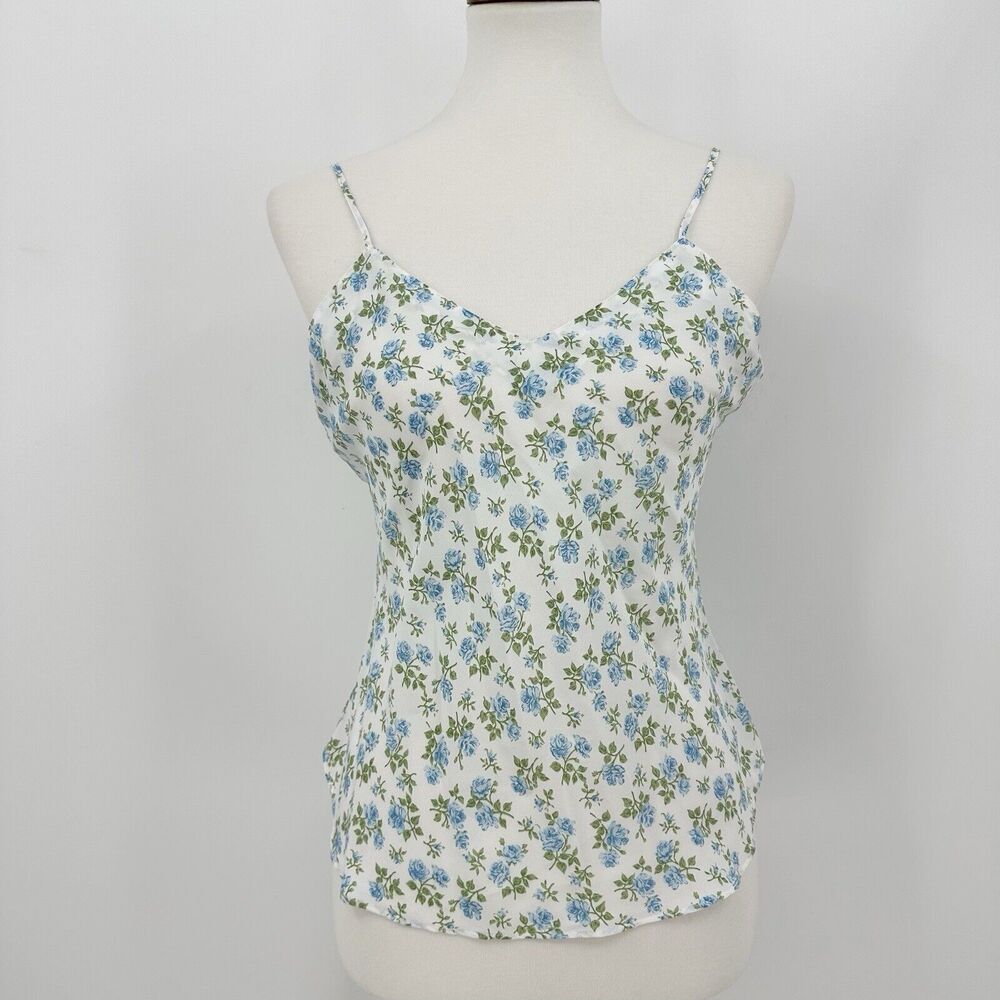 Womens Blue Rose Cami M Cottagecore Sleepwear Feminine Coquette Romantic Pajama - Picture 1 of 4
